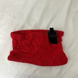 Bebe red/salmon colored stretch bandeau